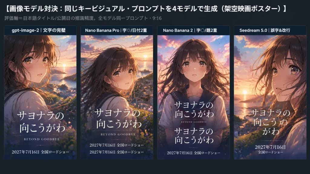 Anime Film Poster AI Benchmark Graphic