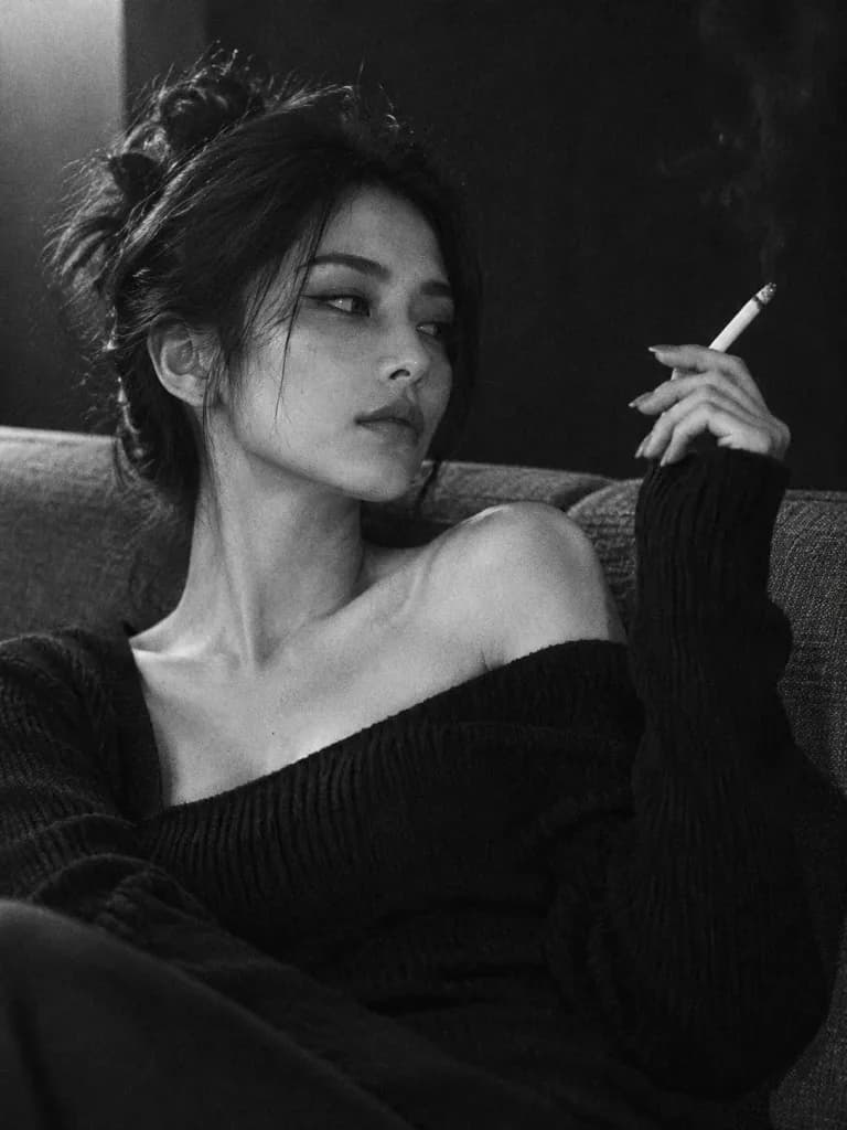Portrait Éditorial Japonais en Noir et Blanc