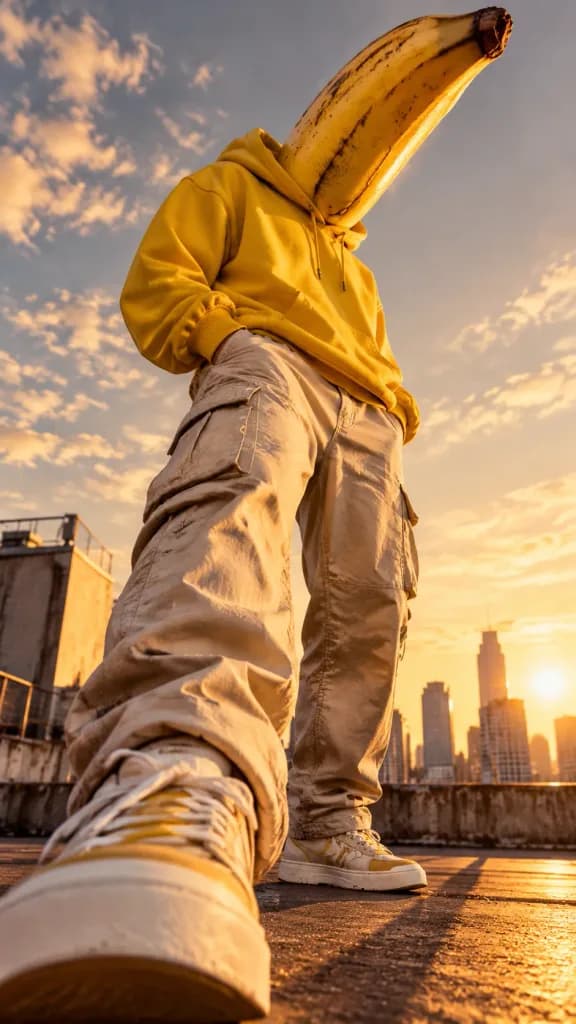 Surreal Banana Head Fashion Portrait