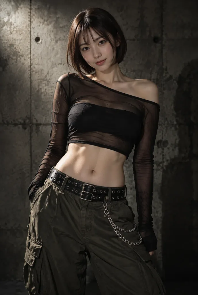 Japanese Streetwear Portrait in Industrial Studio