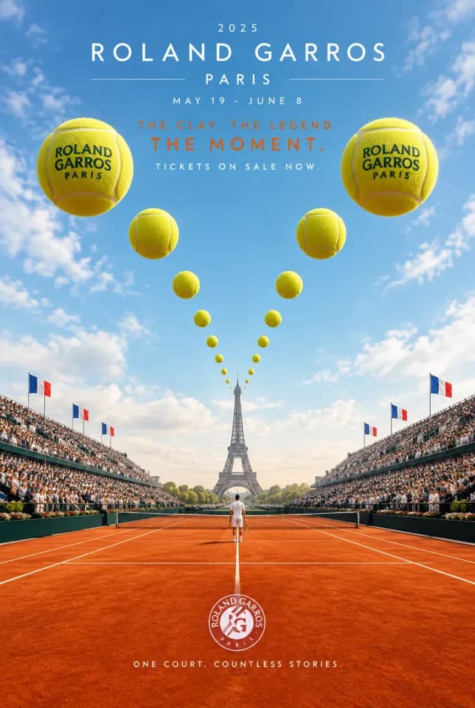 シンメトリーな全仏オープンポスター