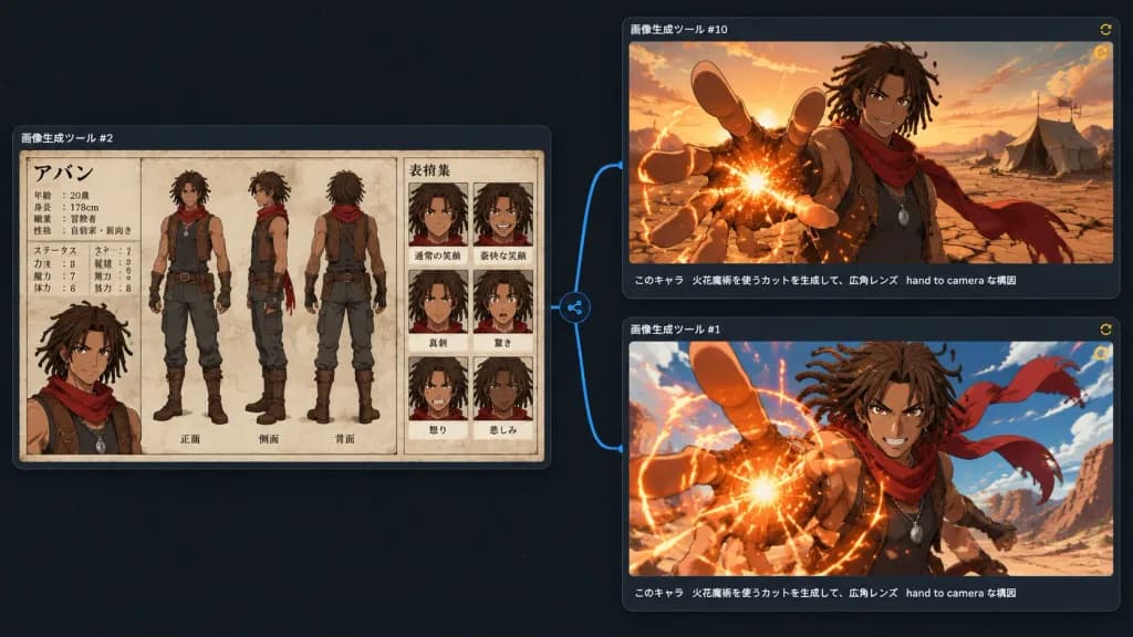 Anime Character Workflow Canvas Interface