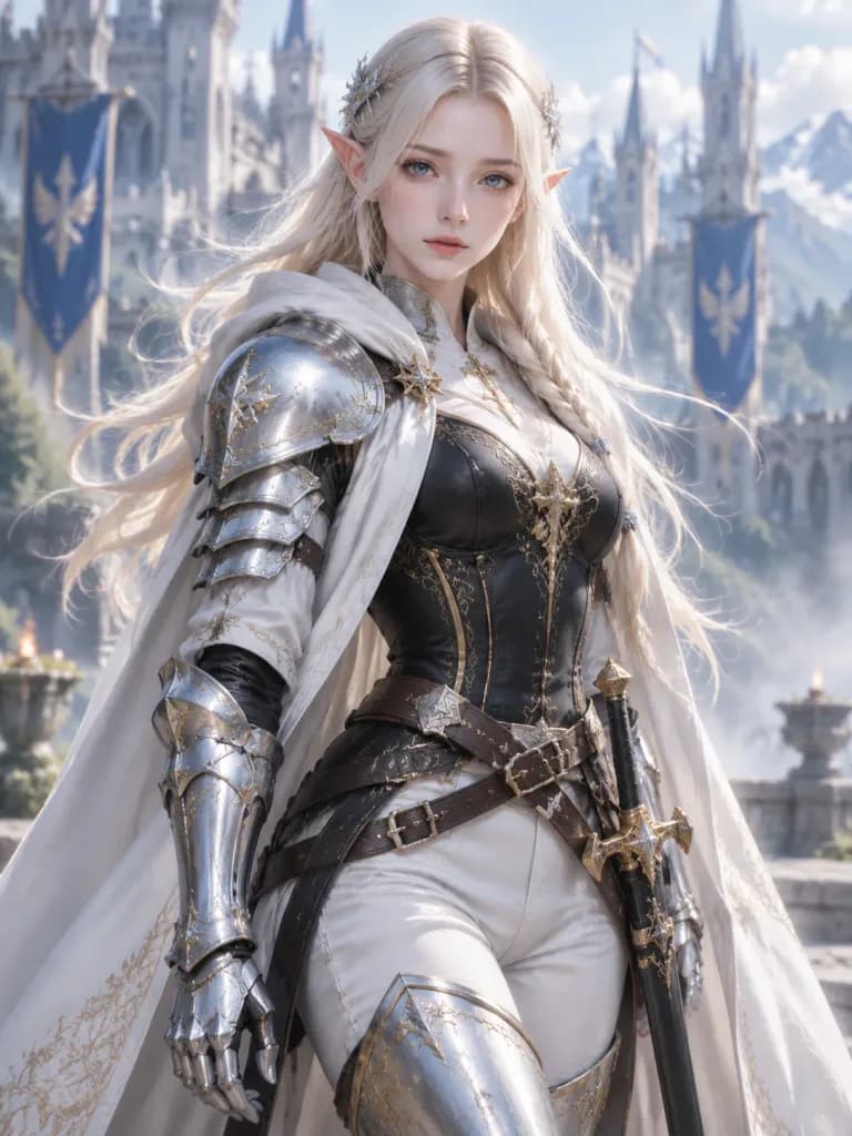 Elven Paladin Princess Castle Portrait