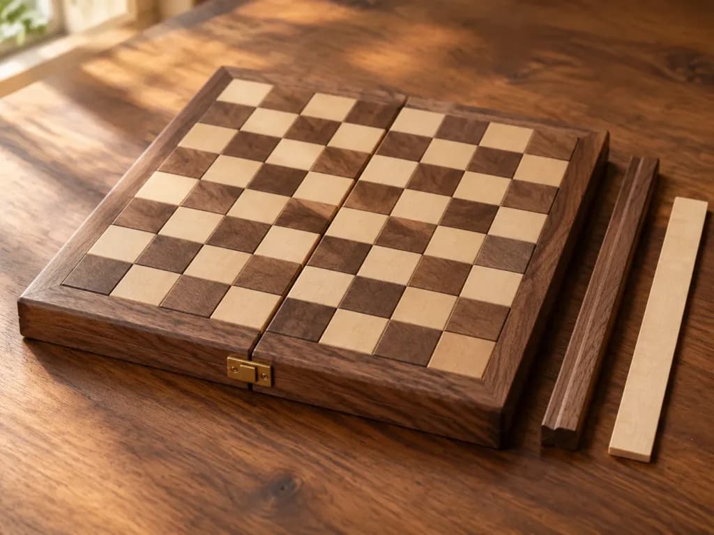 Handcrafted Wooden Travel Chessboard