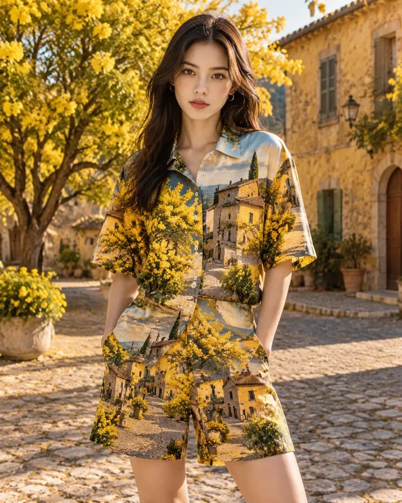 Landscape Print Mirage Fashion Editorial