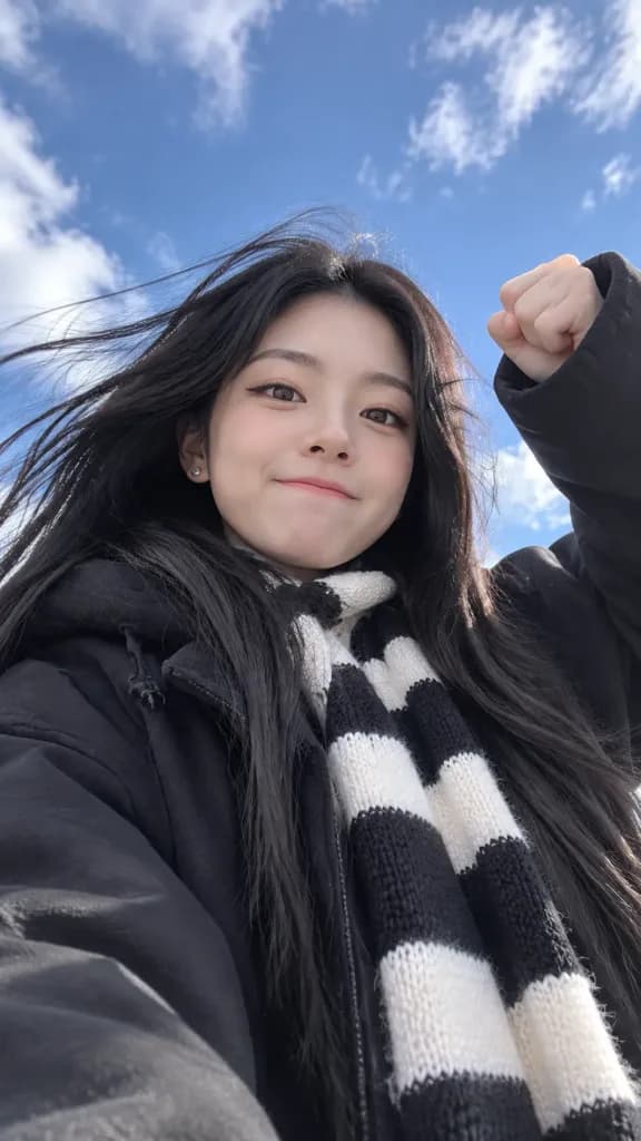 Low-Angle Outdoor Smartphone Selfie