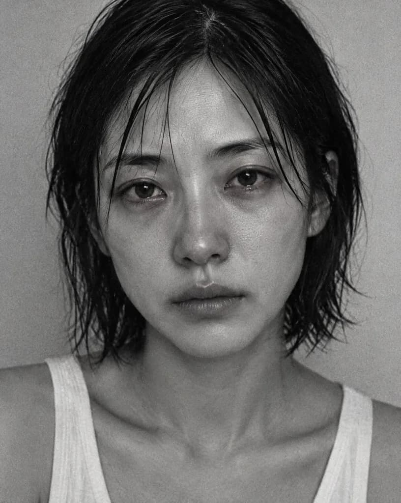 Raw Black and White Grain Portrait