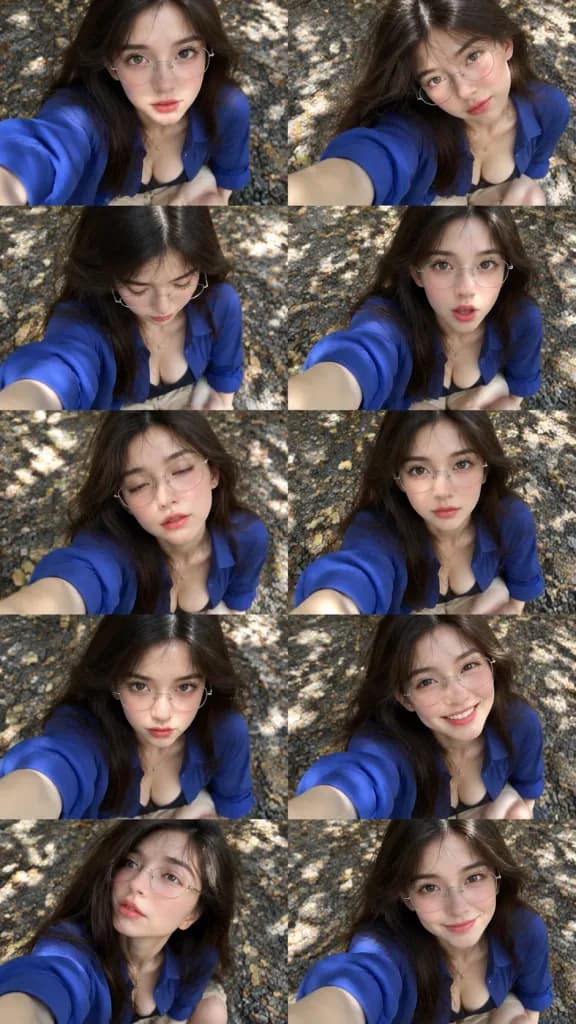 Ten-Panel Outdoor Selfie Collage