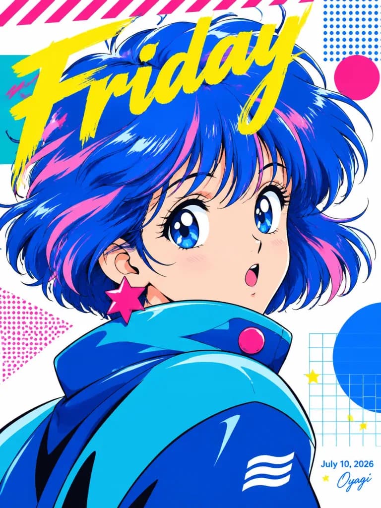 1980s Retro Anime Pop Poster