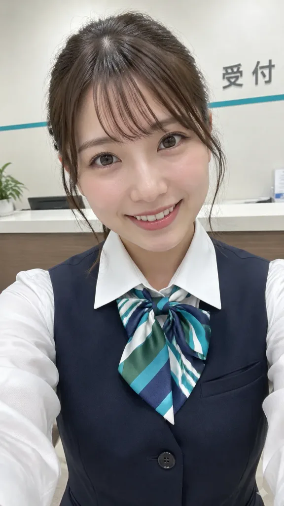 Receptionist Smartphone Selfie Portrait