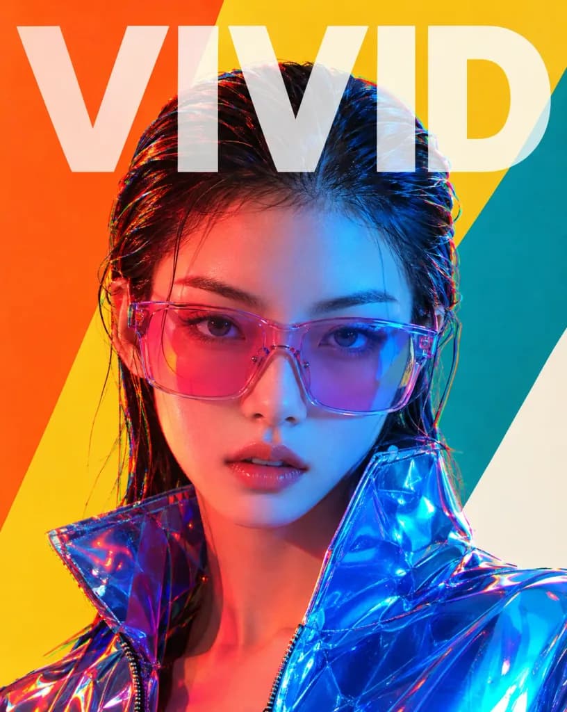 Futuristic Split Lighting Editorial Poster