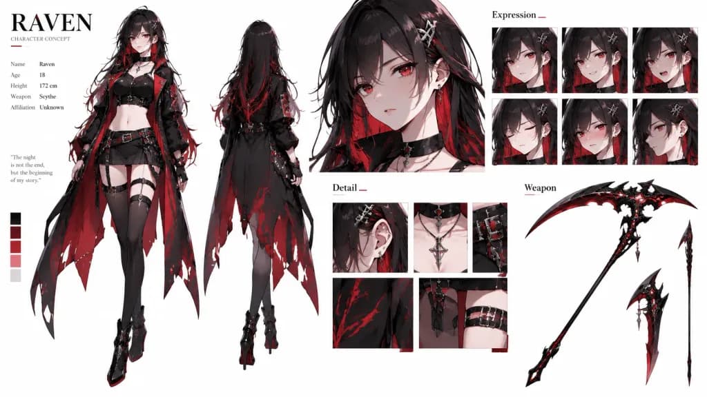 Modern High-Fashion Character Concept Sheet