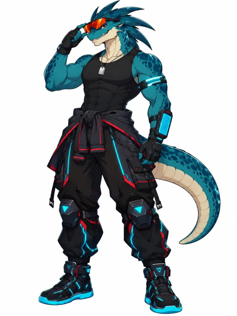 Cyberpunk Dragon Warrior Concept Art