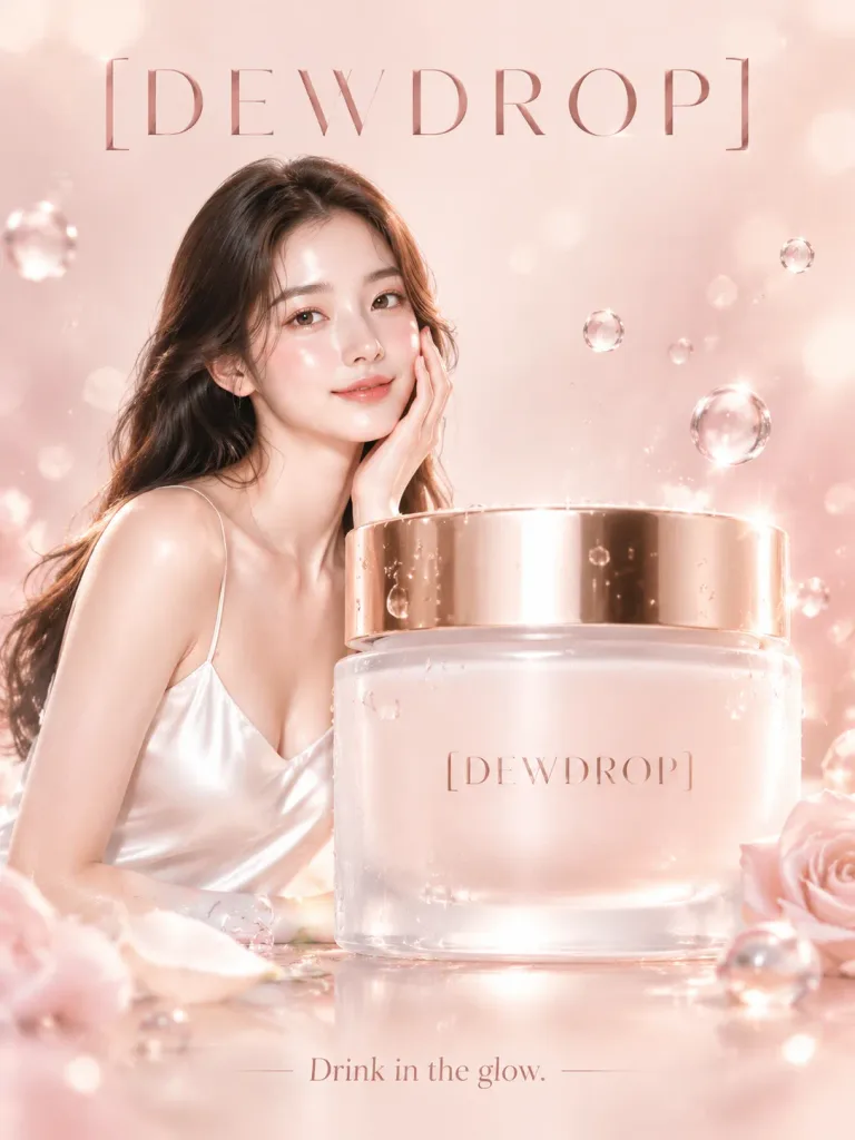 Dewy Skincare Editorial with Giant Jar