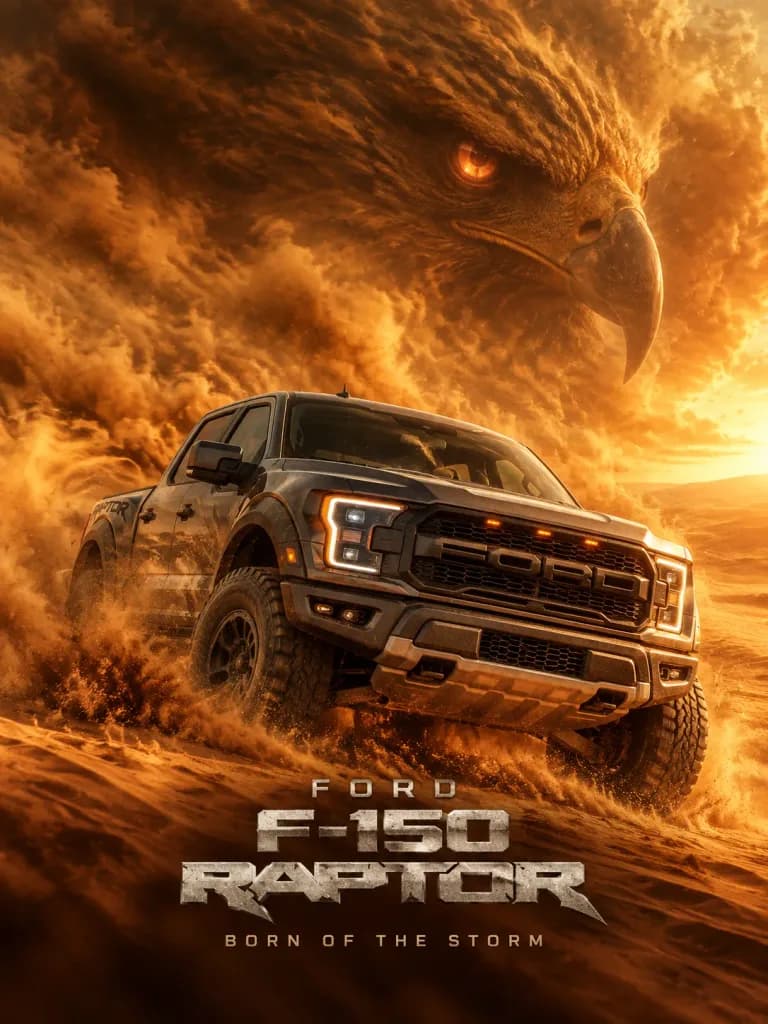 Ford Raptor Desert Sandstorm Campaign Poster