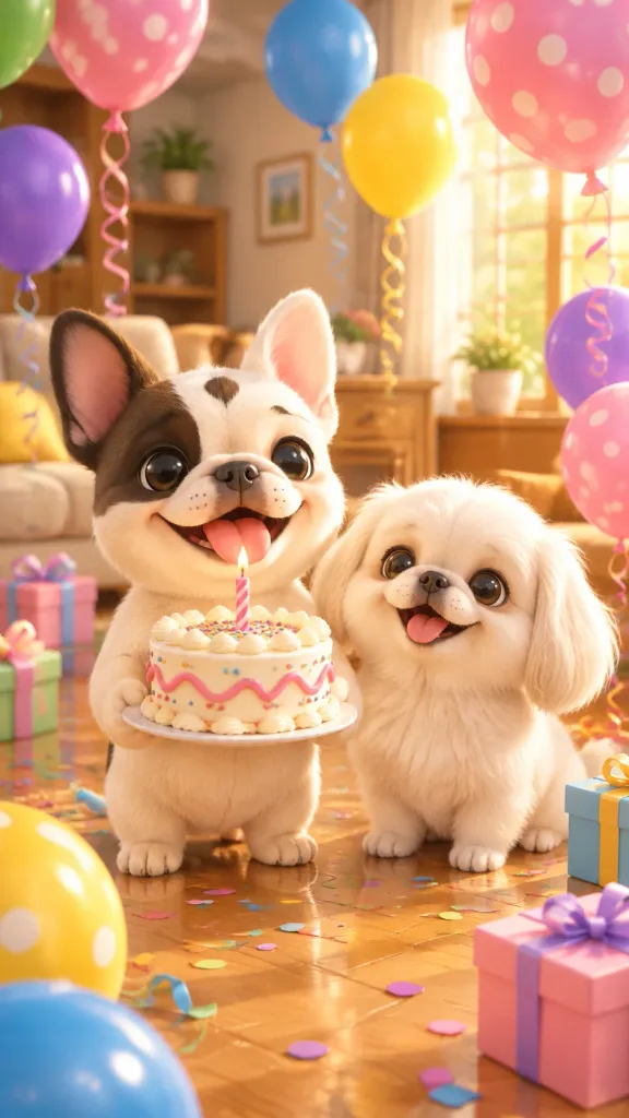 Puppies Birthday Party 3D Animation