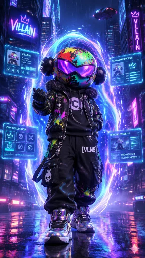 Cyberpunk Streetwear Portal Mascot Poster