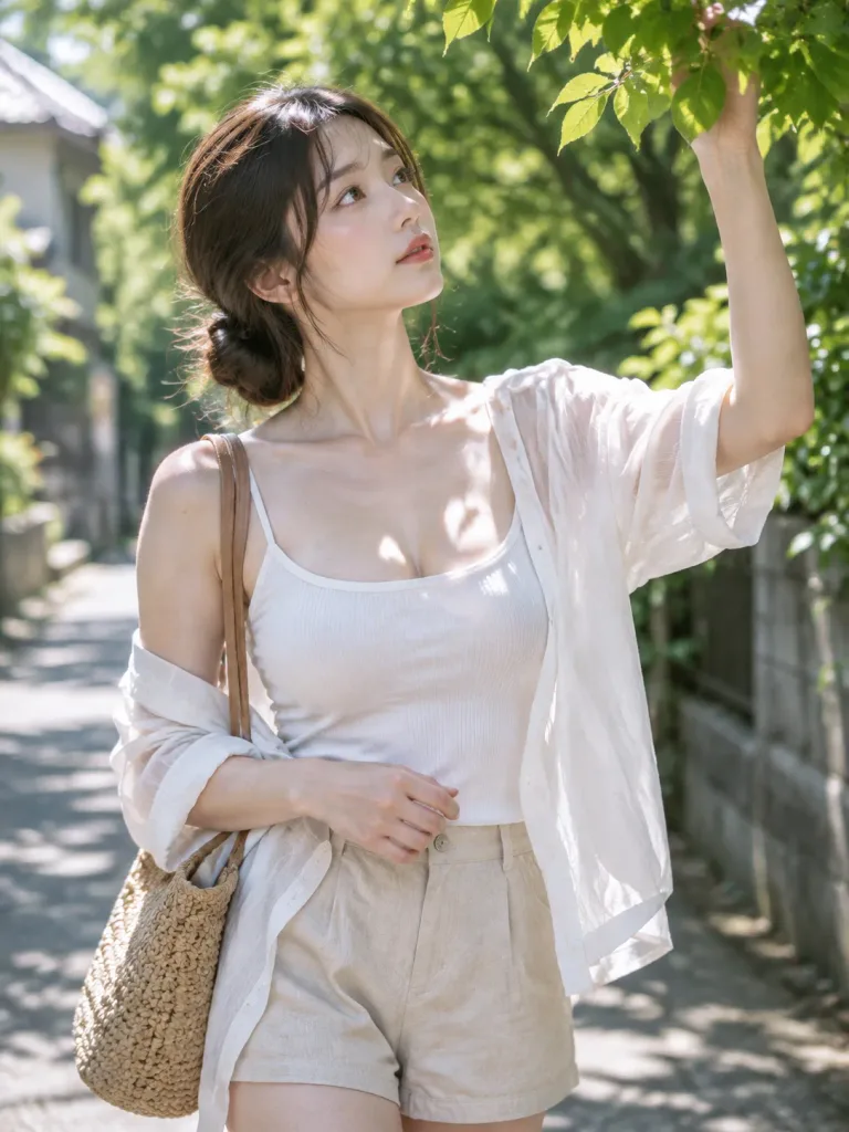 Summer Sunlight Residential Street Portrait