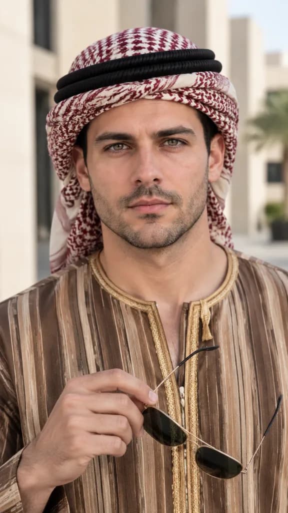 Middle Eastern Man in Turban Portrait