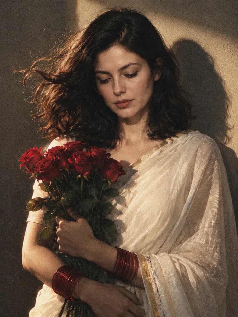 90s Vintage Film Saree Portrait