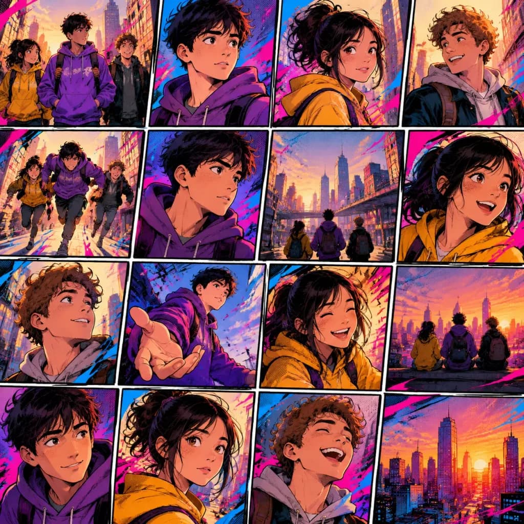 Spider-Verse Animated Comic Storyboard Grid