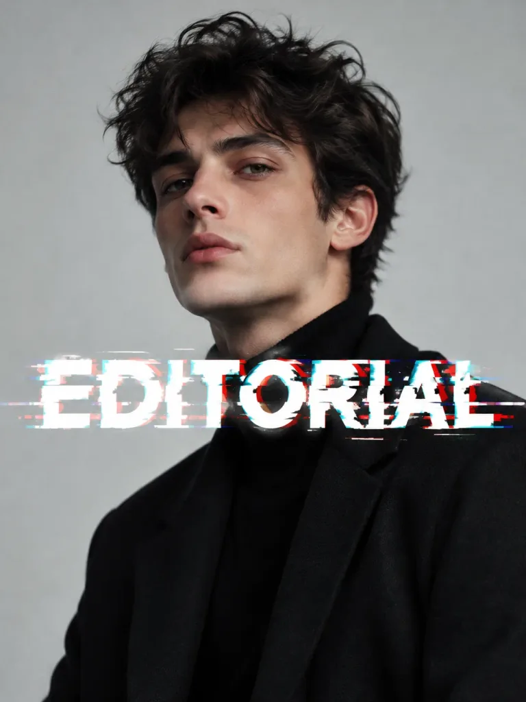 Minimalist Glitch Editorial Portrait Replacement