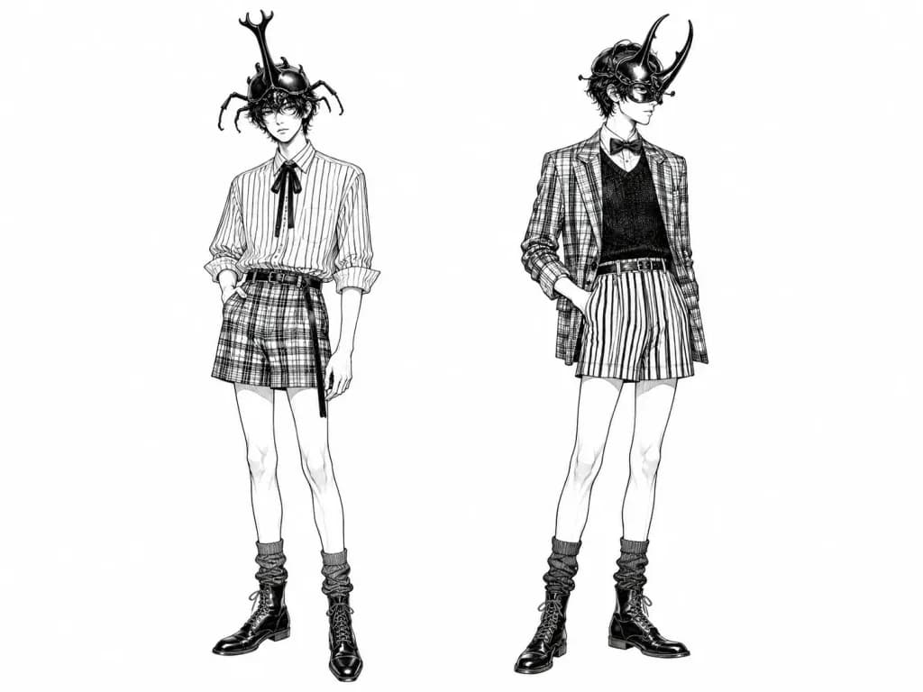 Manga Beetle Boys Fashion Sketch