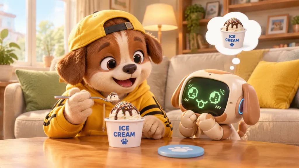 Puppy and Robot Dog Ice Cream Treat