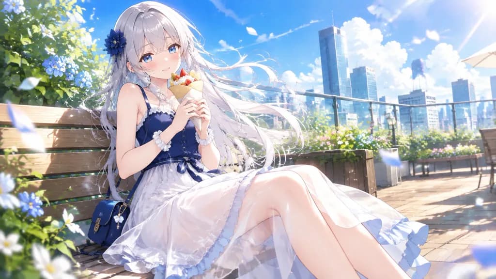 Anime Summer Rooftop City Header
