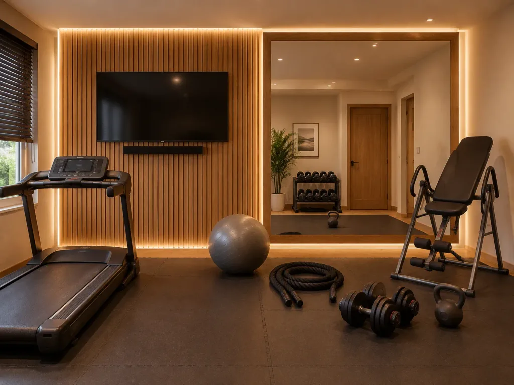 Home Gym Wood-Slat Wall Makeover
