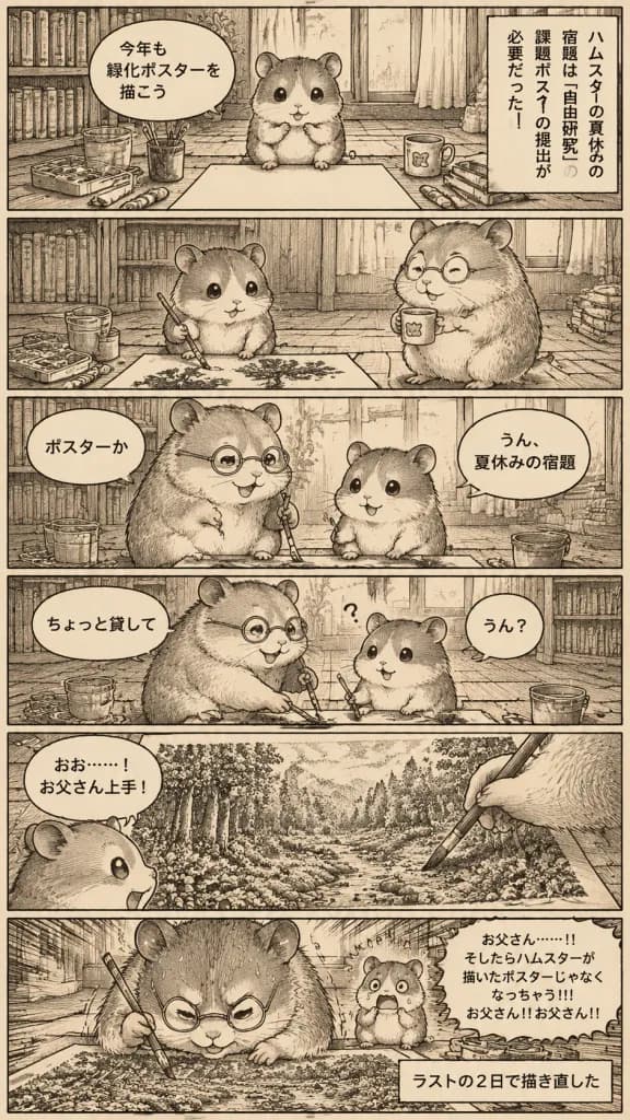 Hamster Dad Homework Manga Page