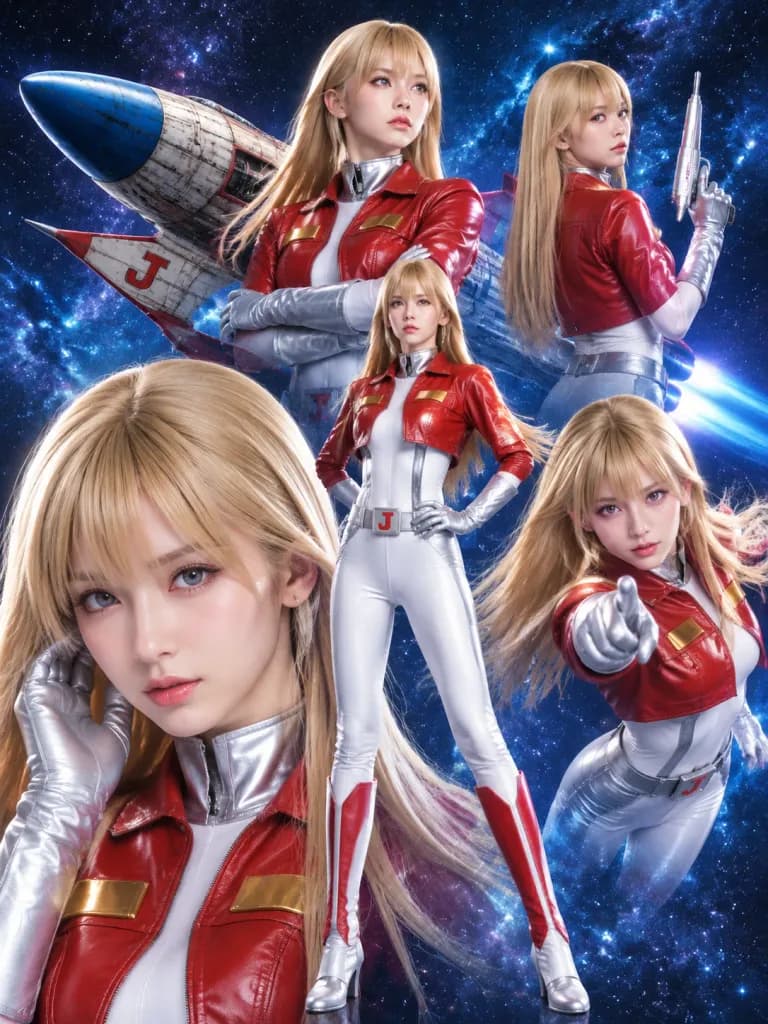 復古太空動漫Cosplay合成海報