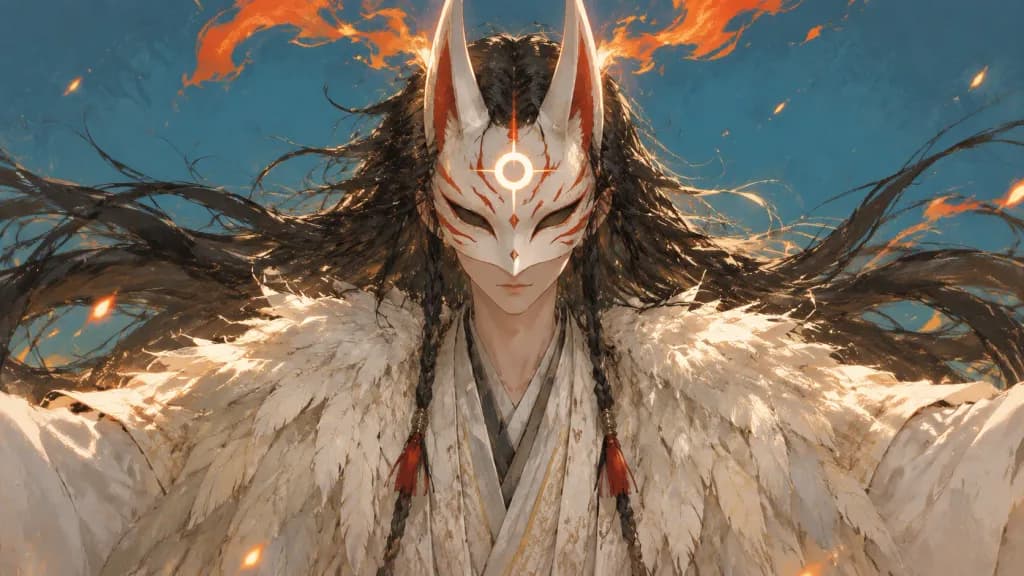 Masked Fox Mage Anime Portrait