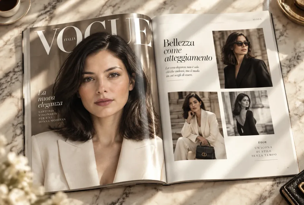 Open Luxury Fashion Magazine Spread