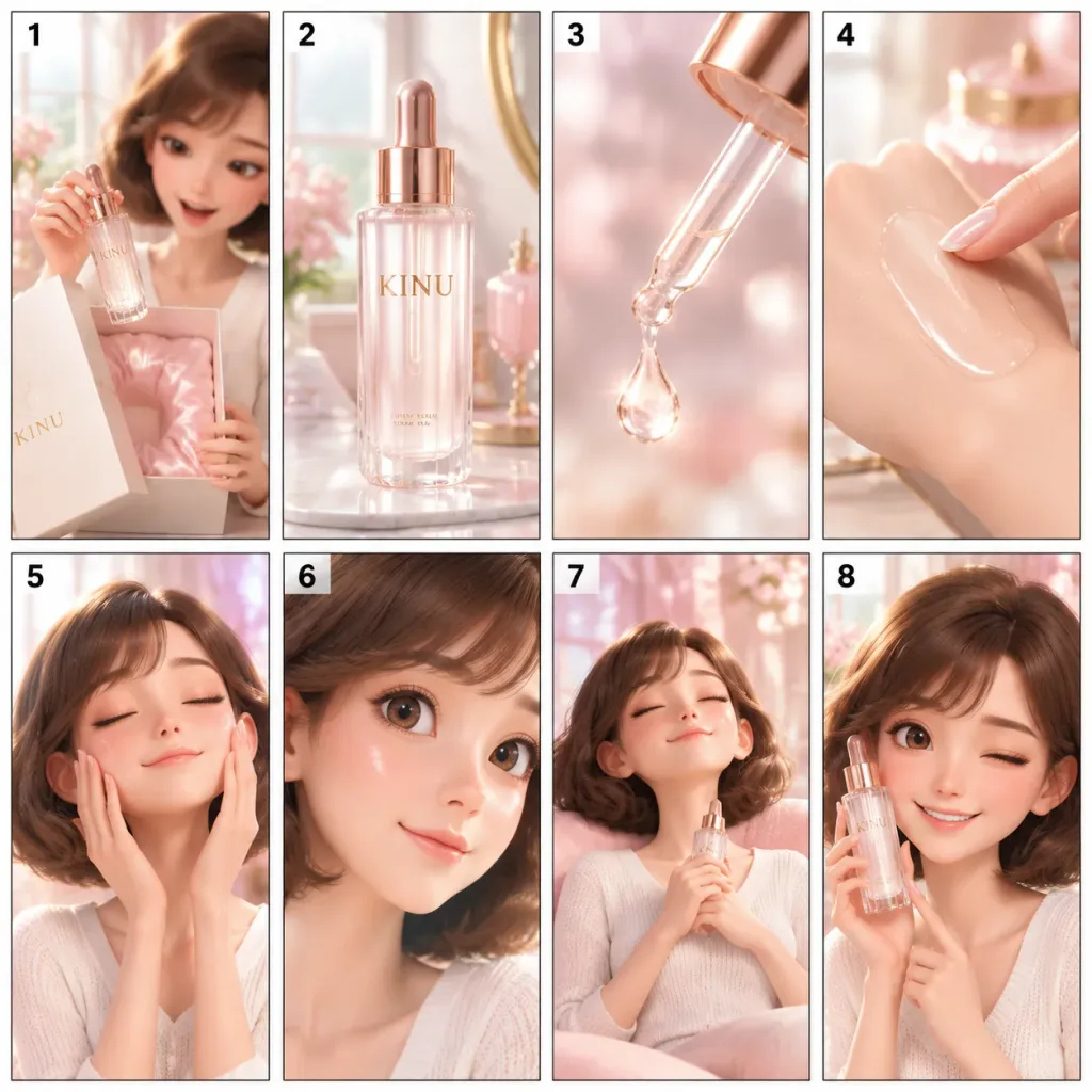 Pixar Style Skincare Storyboard Grid