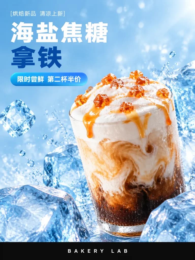 Iced Sea Salt Caramel Latte Poster