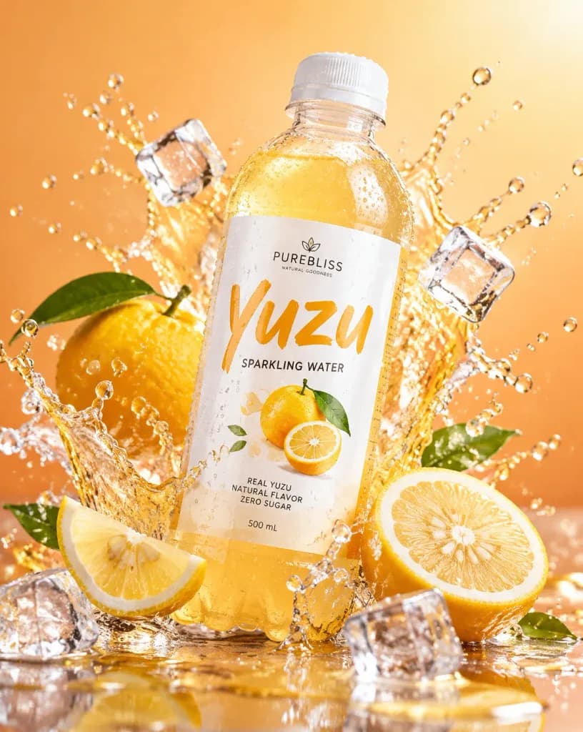 水花飛濺商業飲料瓶廣告