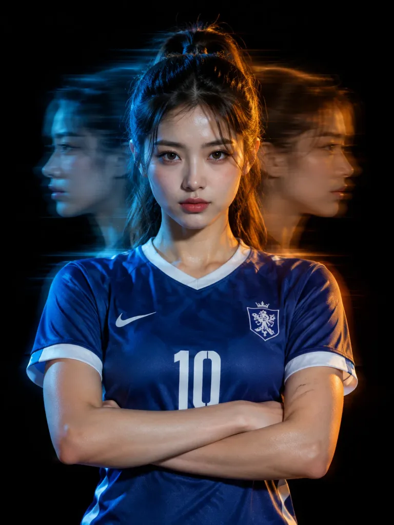 Kinowy portret sportowy z długim czasem naświetlania