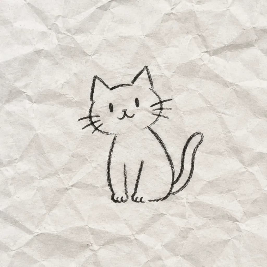 Casual Doodle on Crumpled Paper