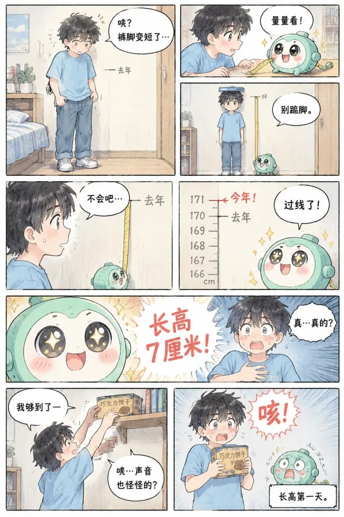Boy Height Growth Strip Comic