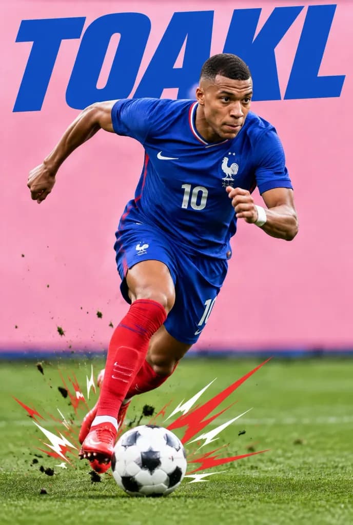 Editorial Footballer Sprinting Sports Poster