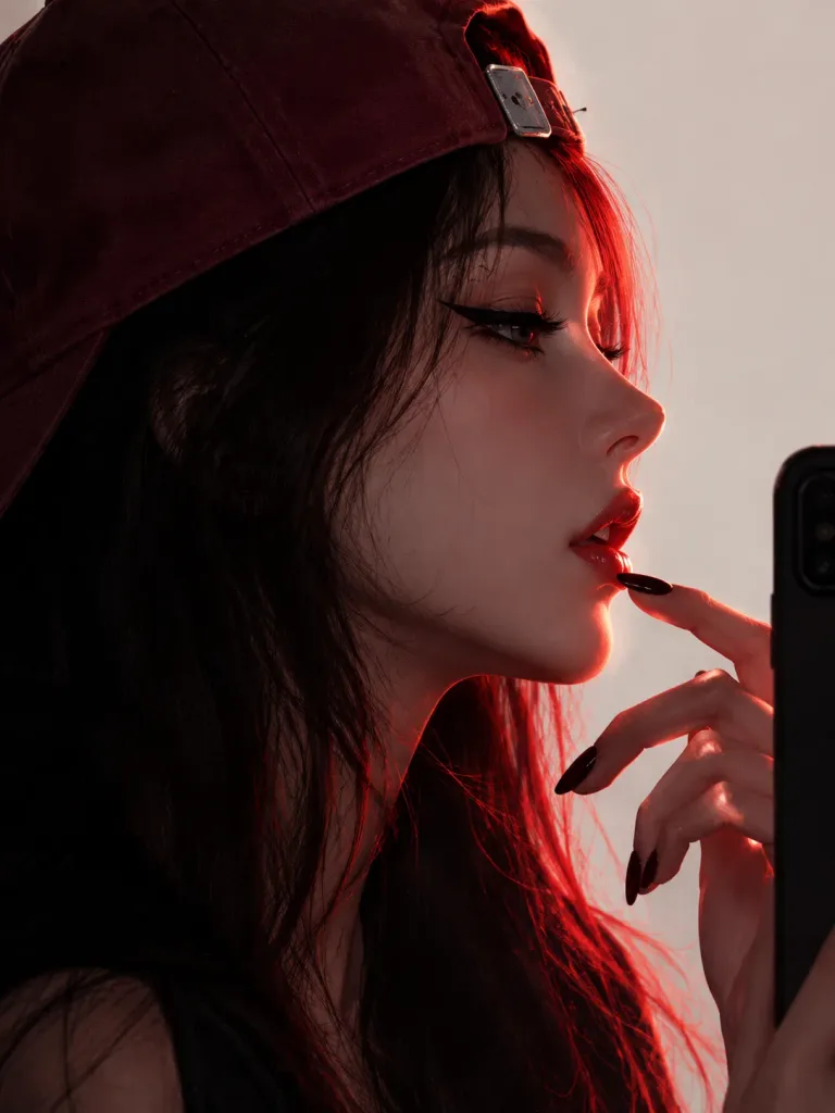 하이 콘트라스트 림 라이트 프로필 셀카