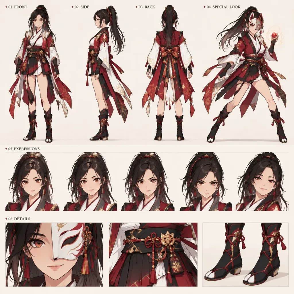 Anime Fantasy Heroine Character Sheet