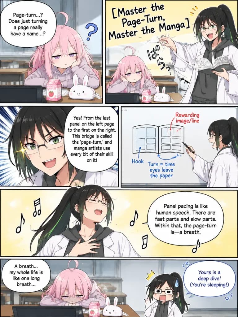 Educational Manga Page on Comic Composition