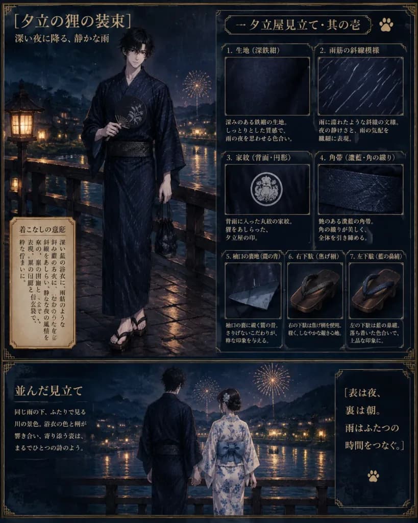 和風浴衣キャラクター衣装設定資料シート