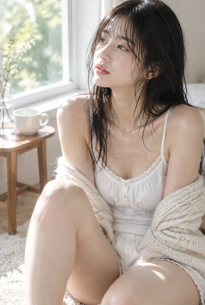 Morning Light Roomwear Window Portrait