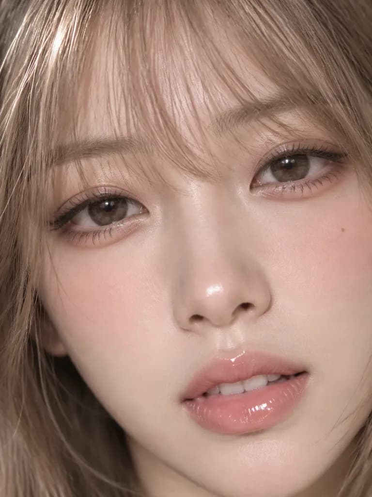 입술을 깨문 매크로 뷰티 클로즈업