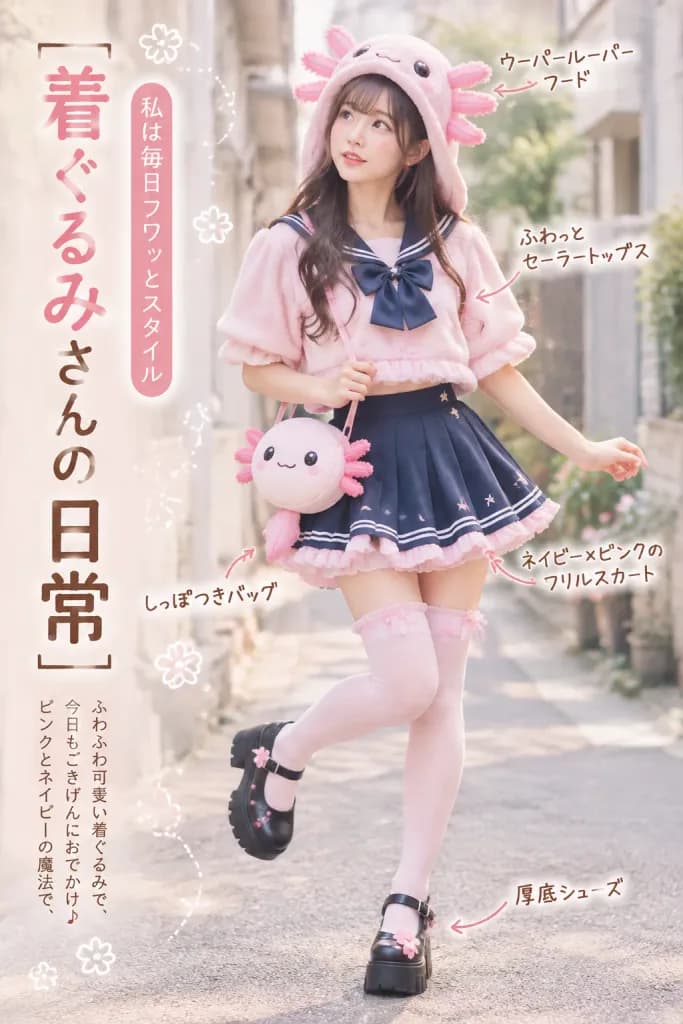 Áp Phích Tạp Chí Thời Trang Kawaii Kỳ Nhông Axolotl