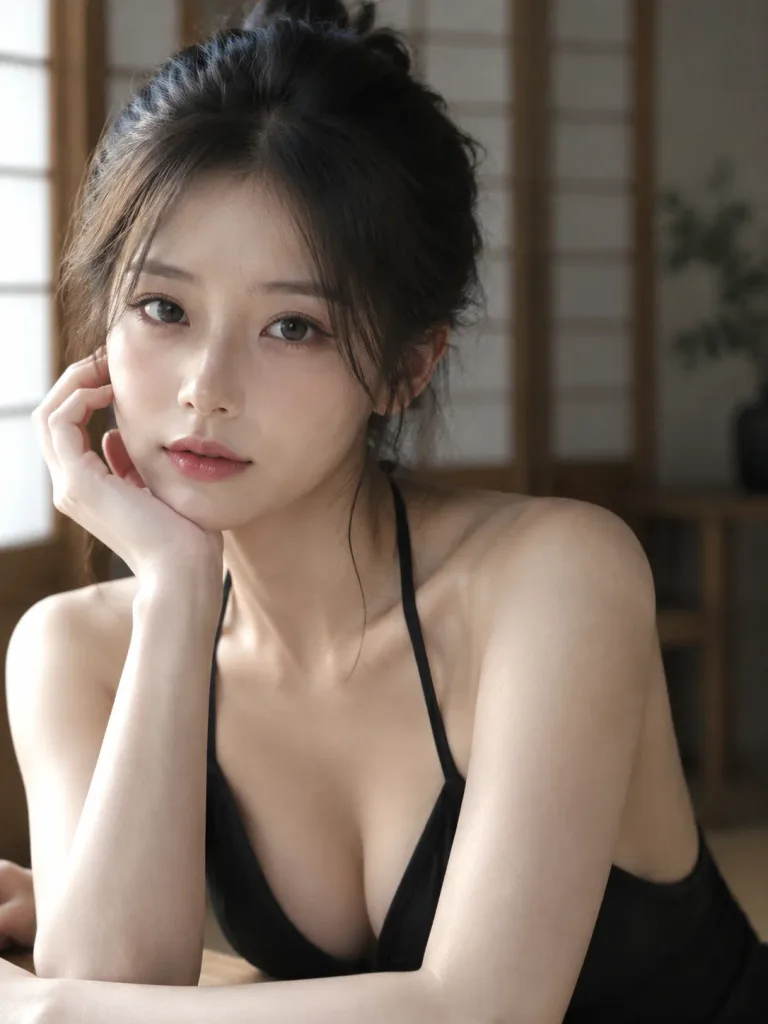미니멀 일본식 인테리어 에디토리얼 인물 사진