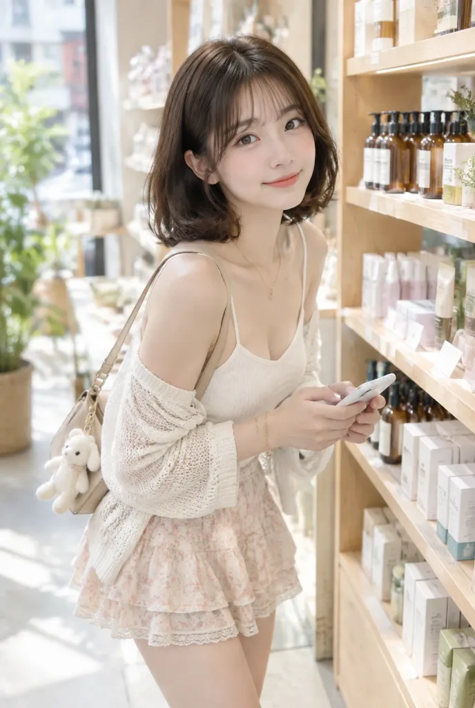 일본 화장품 매장의 라이프스타일 인물 사진